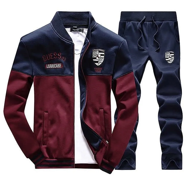Men's autumn winter casual sweater jacket with sport collar long sleeves black colour matching bottom
