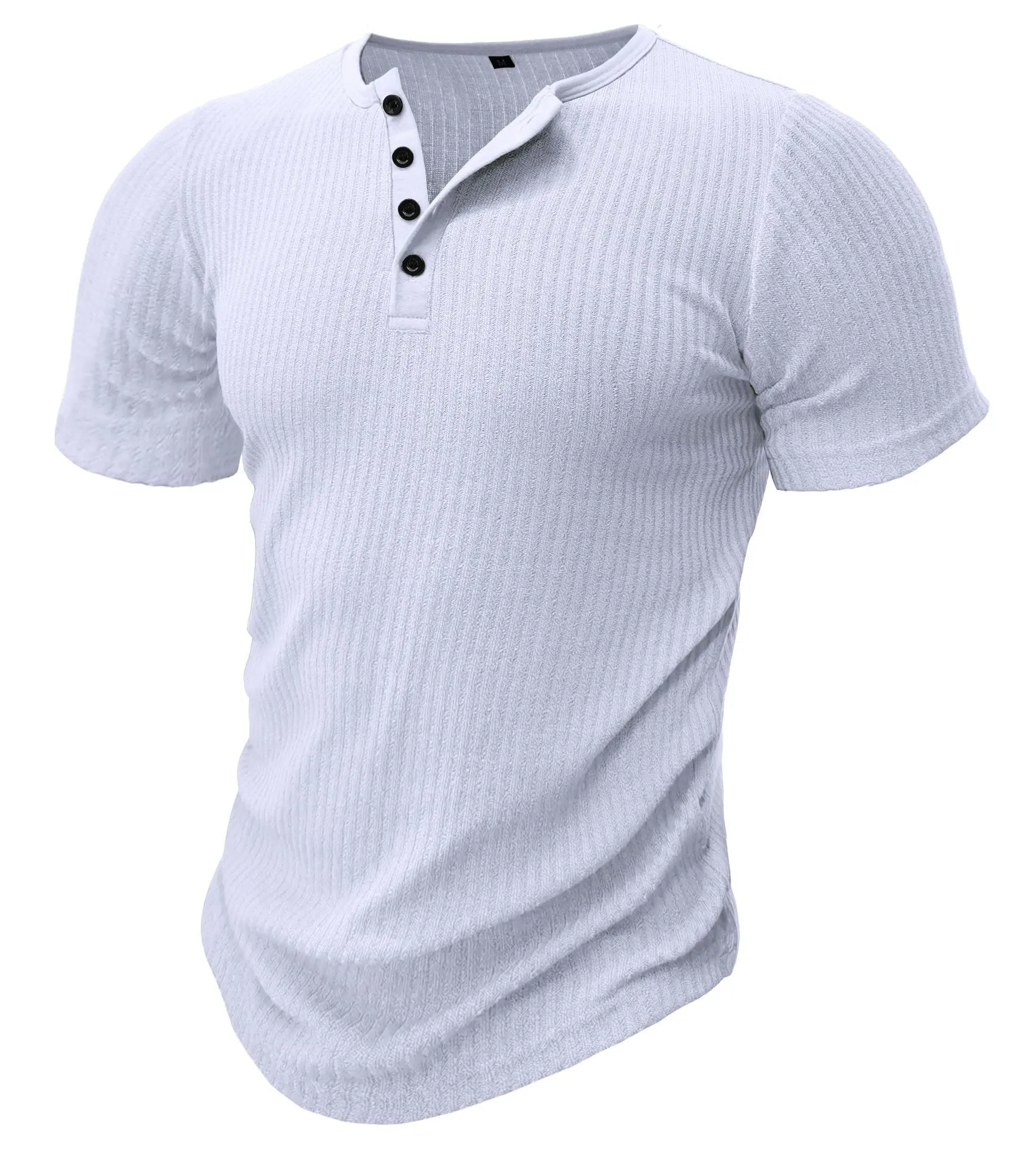 Men's slim-fit short-sleeve sports T-shirt in polyester, shown in Army Green colour.