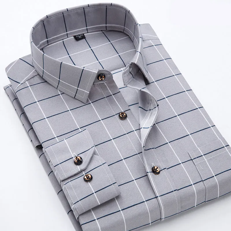 Men's GOSERFONDO slim fit Oxford shirt with floral pattern, square collar, and pocket detail in spring colours