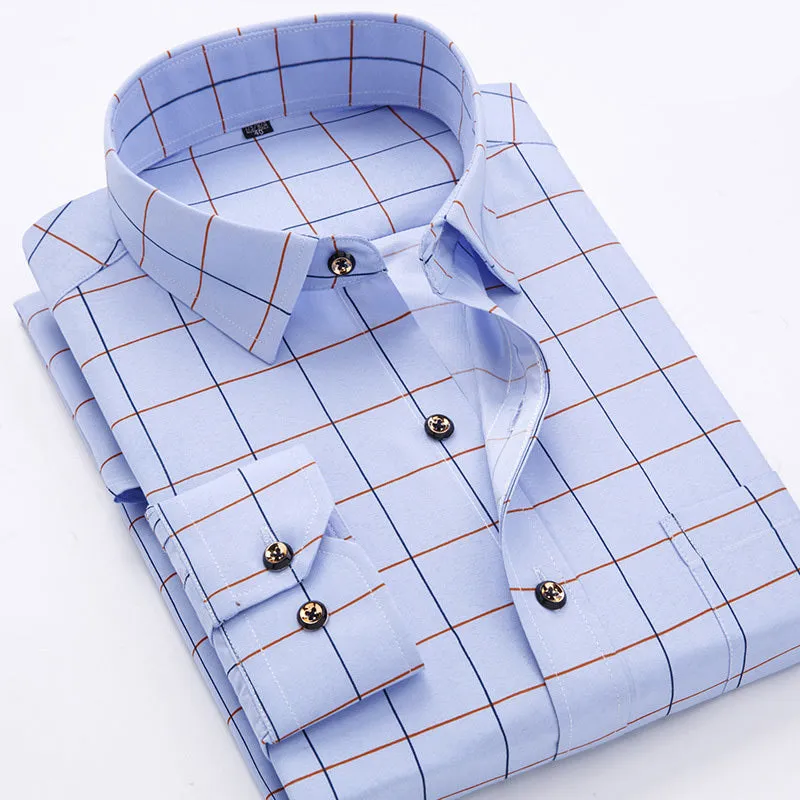 Men's GOSERFONDO slim fit Oxford shirt with floral pattern, square collar, and pocket detail in spring colours