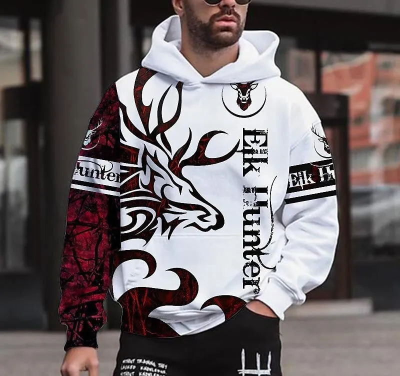 Spring 3D printed hooded long sleeve sweater for men polyester fibre casual top in colour option LMXQH2024176EU
