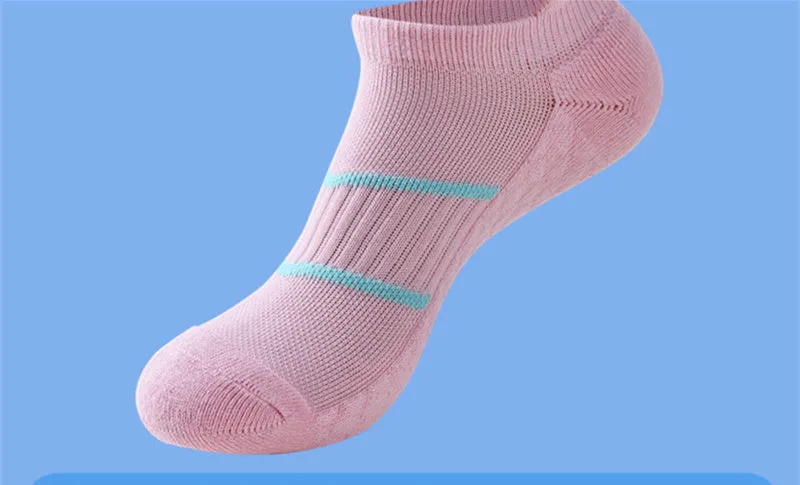 Men's towel bottom sports solid colour socks in black, white, gray, pink, mint green, orange, fluorescent green for running