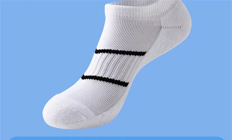 Men's towel bottom sports solid colour socks in black, white, gray, pink, mint green, orange, fluorescent green for running