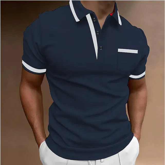 Men's casual square collar double buckle printed short sleeve shirt, green colour, slim fit polyester top on white background