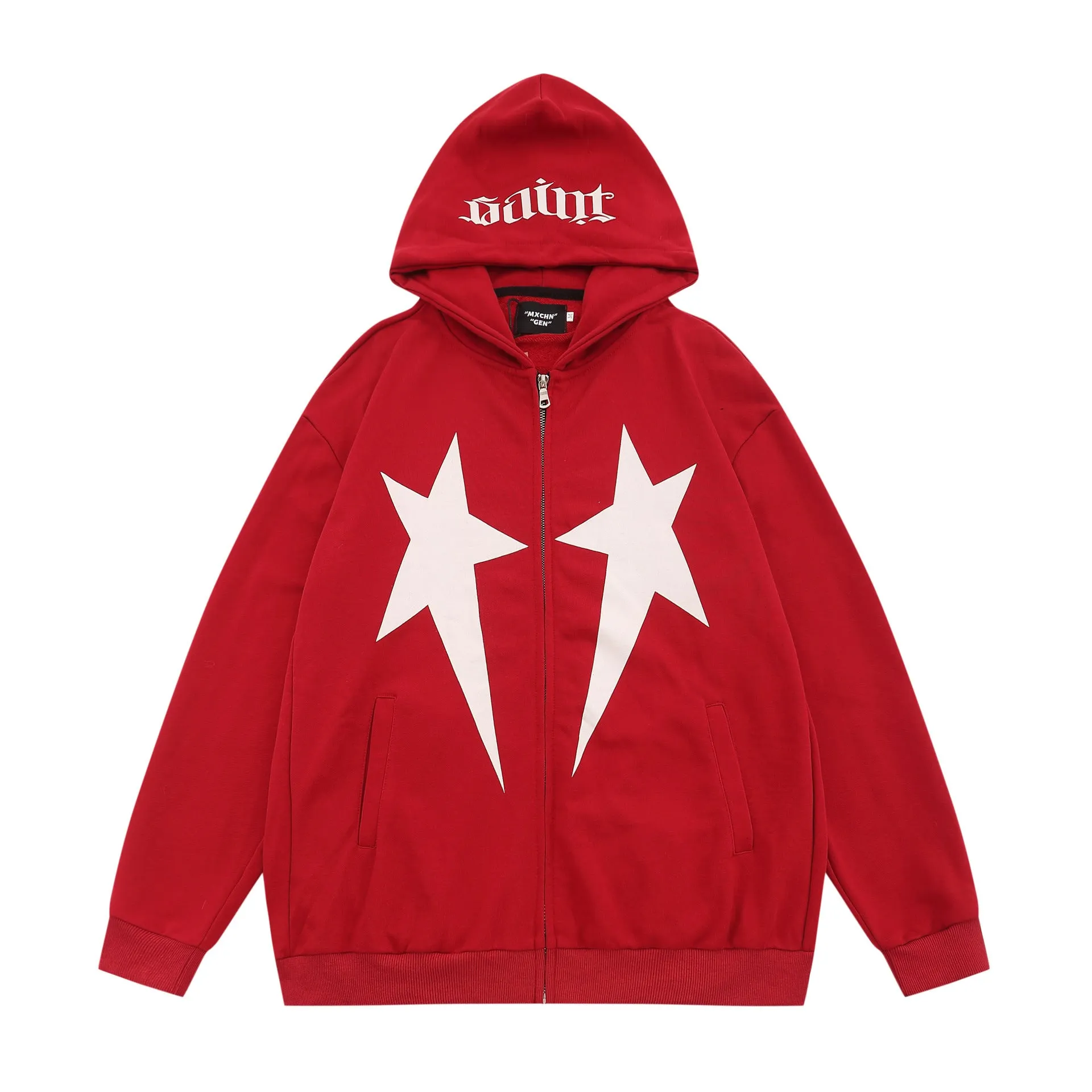 Hip Hop XINGX printed cotton hoodie for men, letters pattern, long sleeve, non-iron, in black colour
