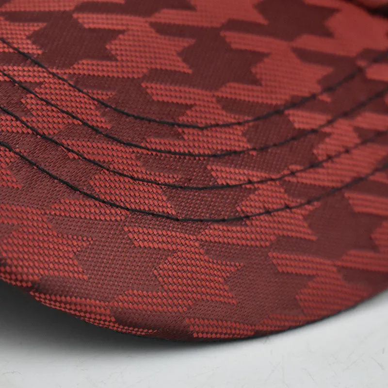 Woolen houndstooth baseball cap for men and women, M size 56-58cm, black colour, plaid pattern