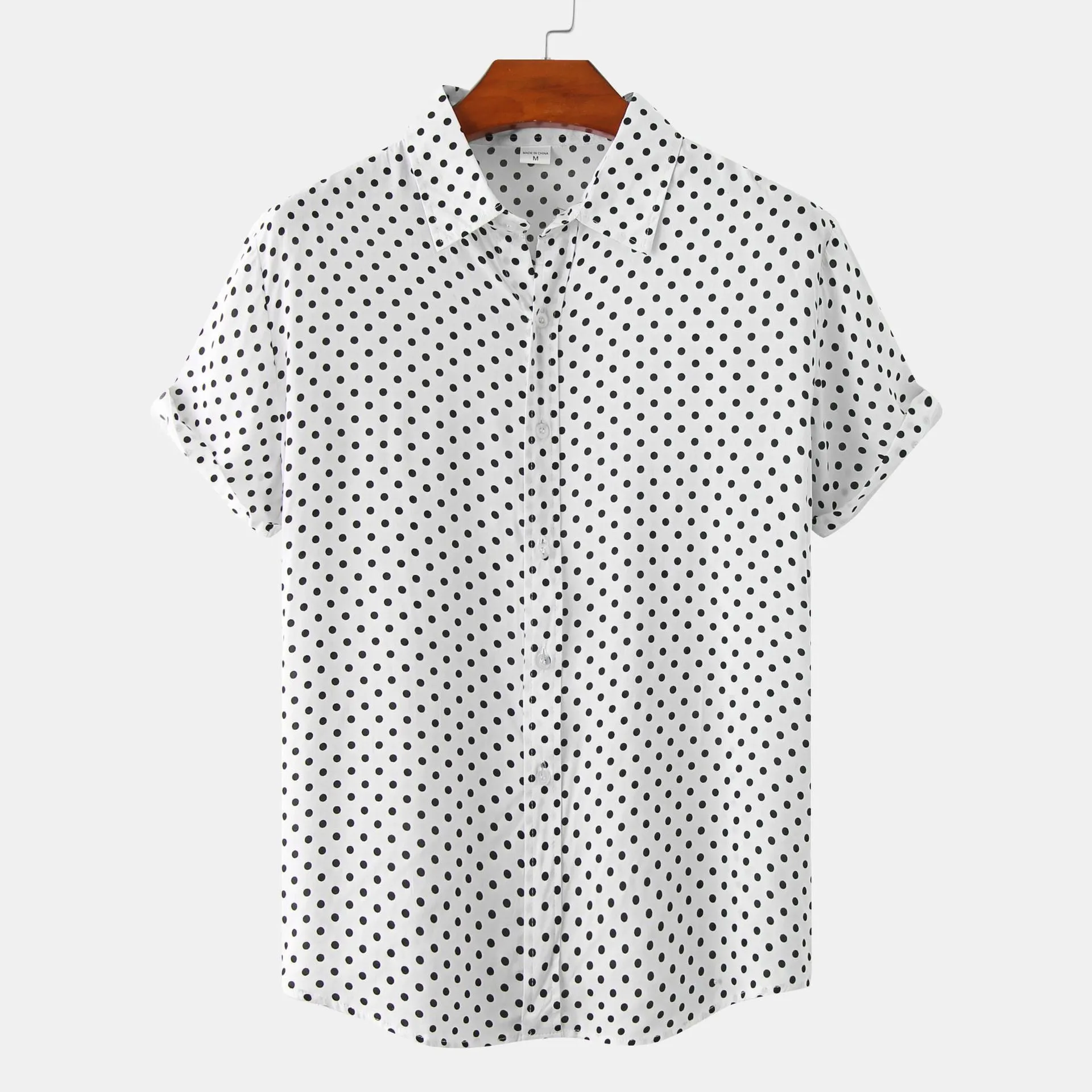 Men's plus size cotton floral short sleeve cardigan shirt in six colours and sizes M to 3XL