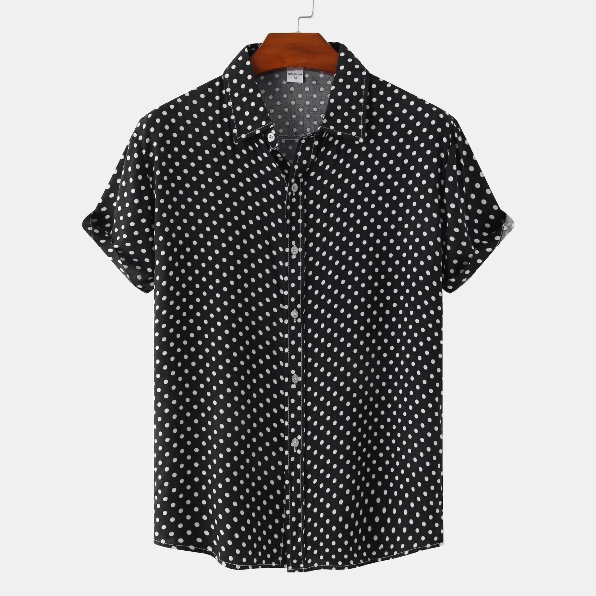 Men's plus size cotton floral short sleeve cardigan shirt in six colours and sizes M to 3XL