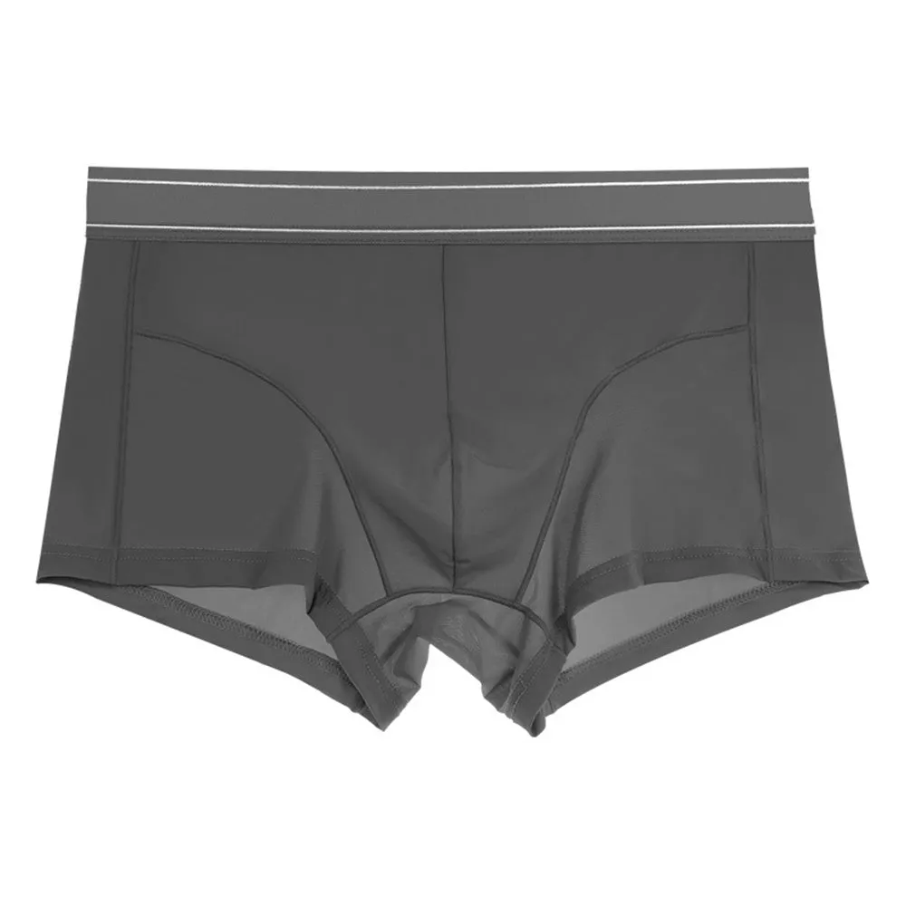 Quick drying breathable ice silk shorts for men in black, leisure fit with elastic waist