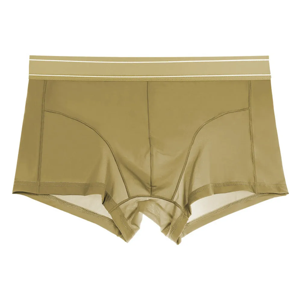 Quick drying breathable ice silk shorts for men in black, leisure fit with elastic waist