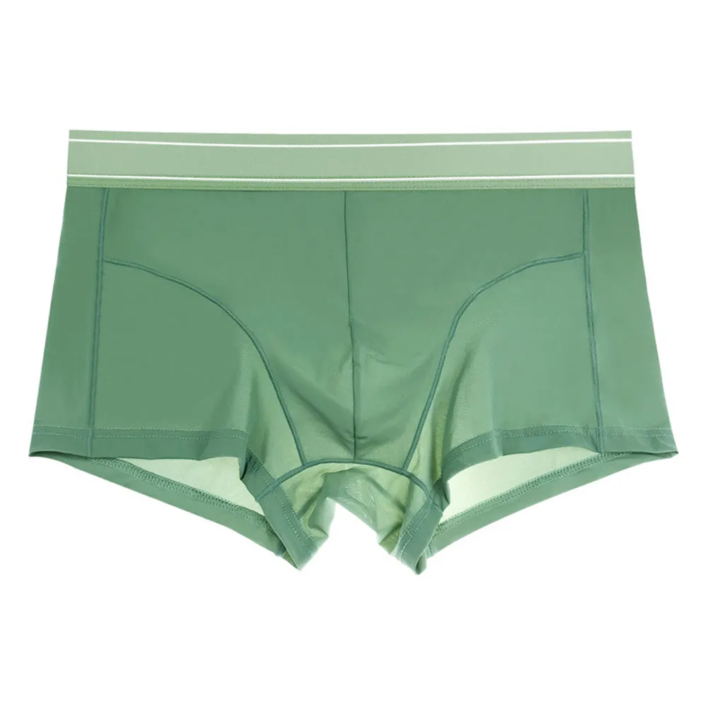 Quick drying breathable ice silk shorts for men in black, leisure fit with elastic waist