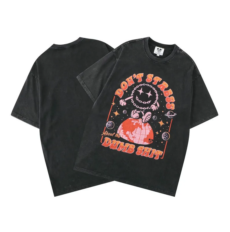 Men's direct injection graphic craft cotton t-shirt in colour XT22, front view, simple style