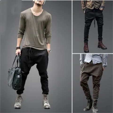 Men's black jogger sweatpants with loose fit and tapered leg design