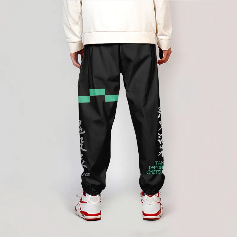 Casual footwear overalls for plus size men, loose fit polyester trousers with belt, spring style