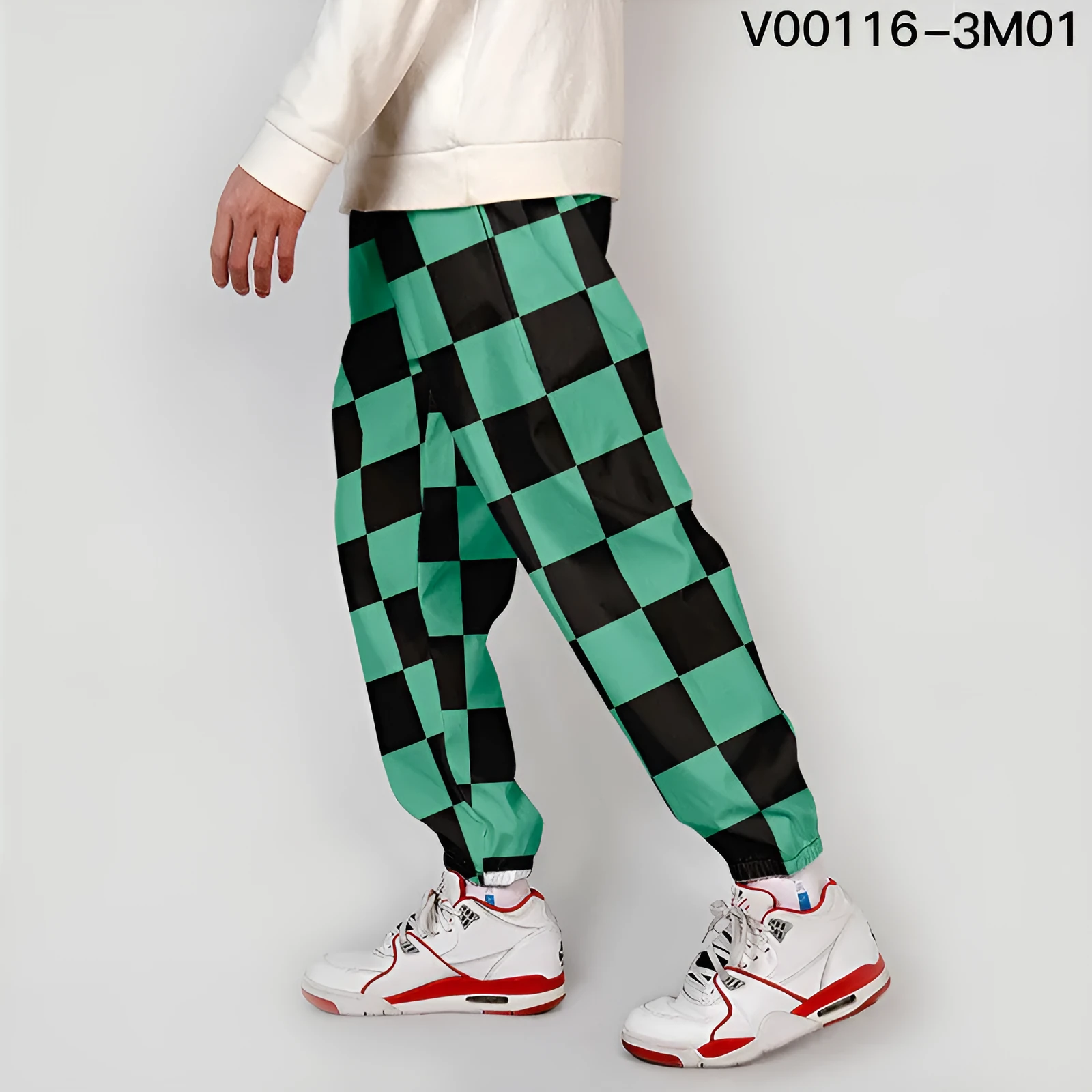 Casual footwear overalls for plus size men, loose fit polyester trousers with belt, spring style