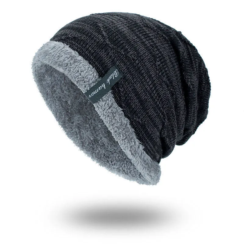 Diagonal hook knitted acrylic hat with adjustable circumference 44 to 60 cm in multiple colour options