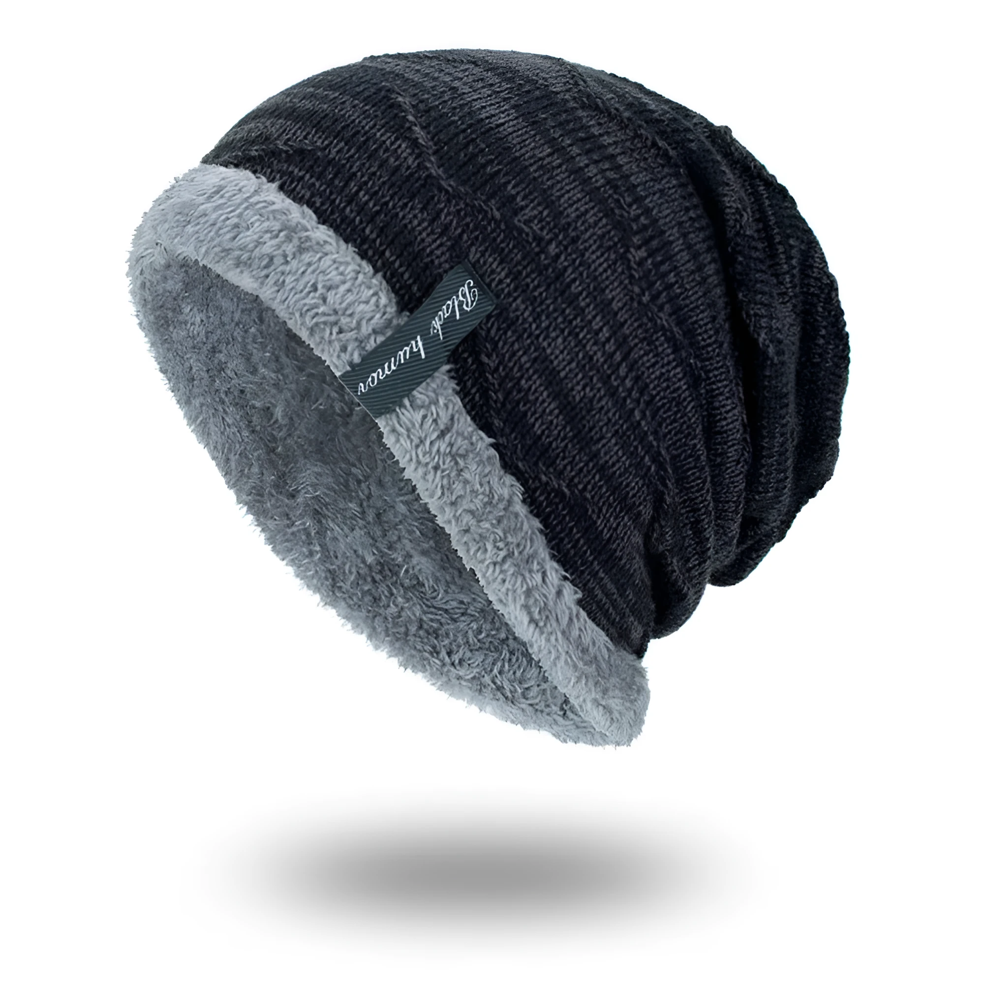 Diagonal hook knitted acrylic hat with adjustable circumference 44 to 60 cm in multiple colour options