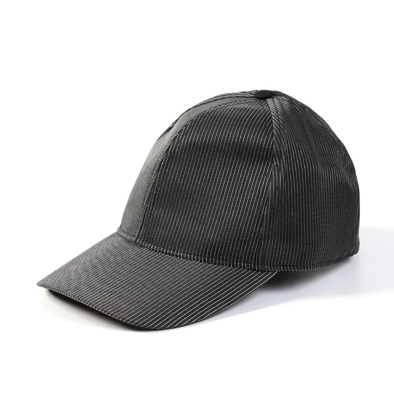 Luminous baseball cap with LED light fibre fabric, free size, black or white, side view