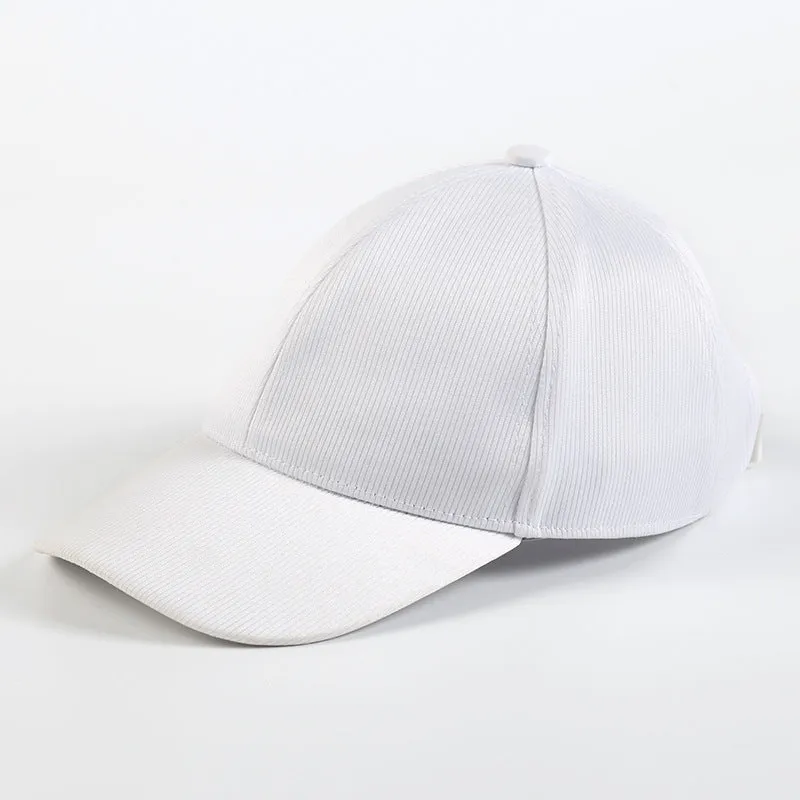 Luminous baseball cap with LED light fibre fabric, free size, black or white, side view