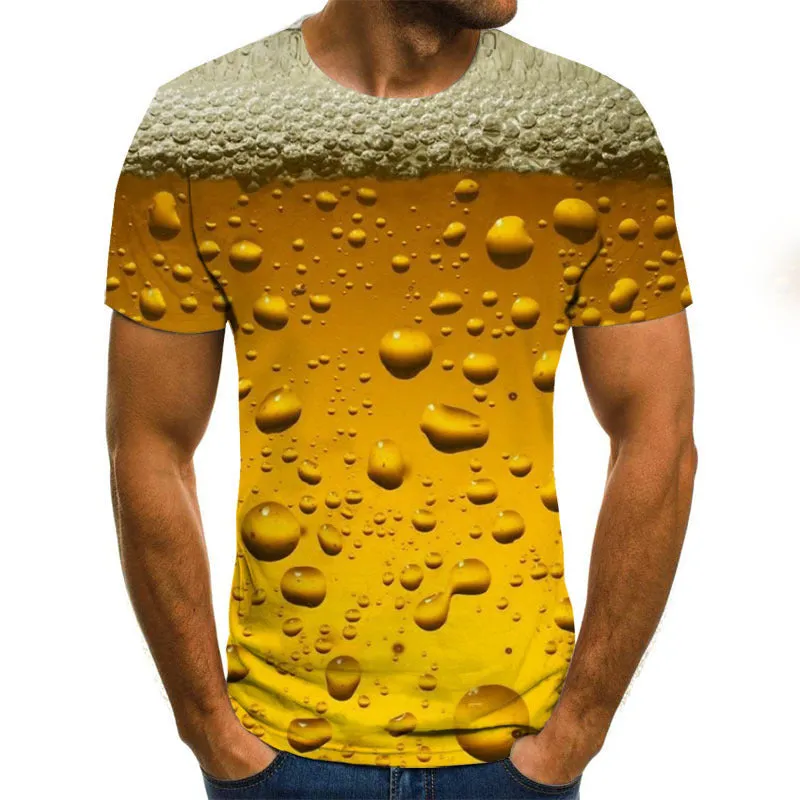 Men's casual short-sleeved T-shirt with 3D digital printing of lone bird solo pattern, loose fit, available in multiple colours