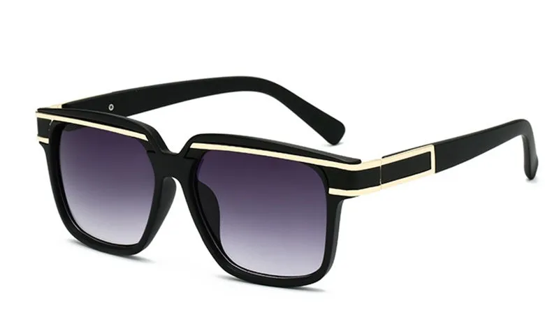 Men's UV400 sunglasses in Leopard brown with PC frame and metal accents