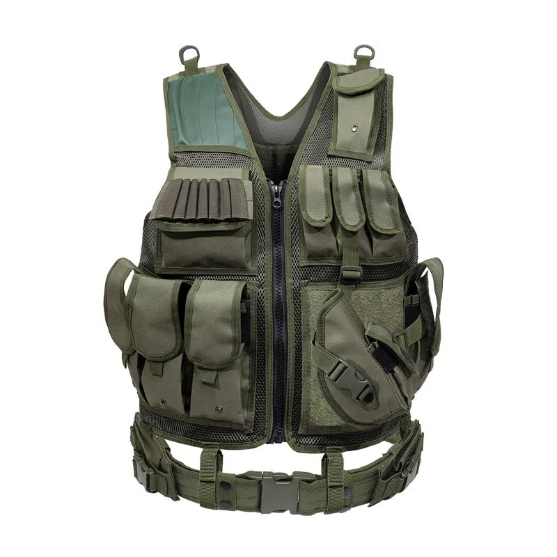 Solid colour tactical vest made from 600D Nylon Oxford fabric for quick-drying breathable training use