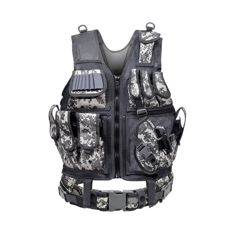 Solid colour tactical vest made from 600D Nylon Oxford fabric for quick-drying breathable training use