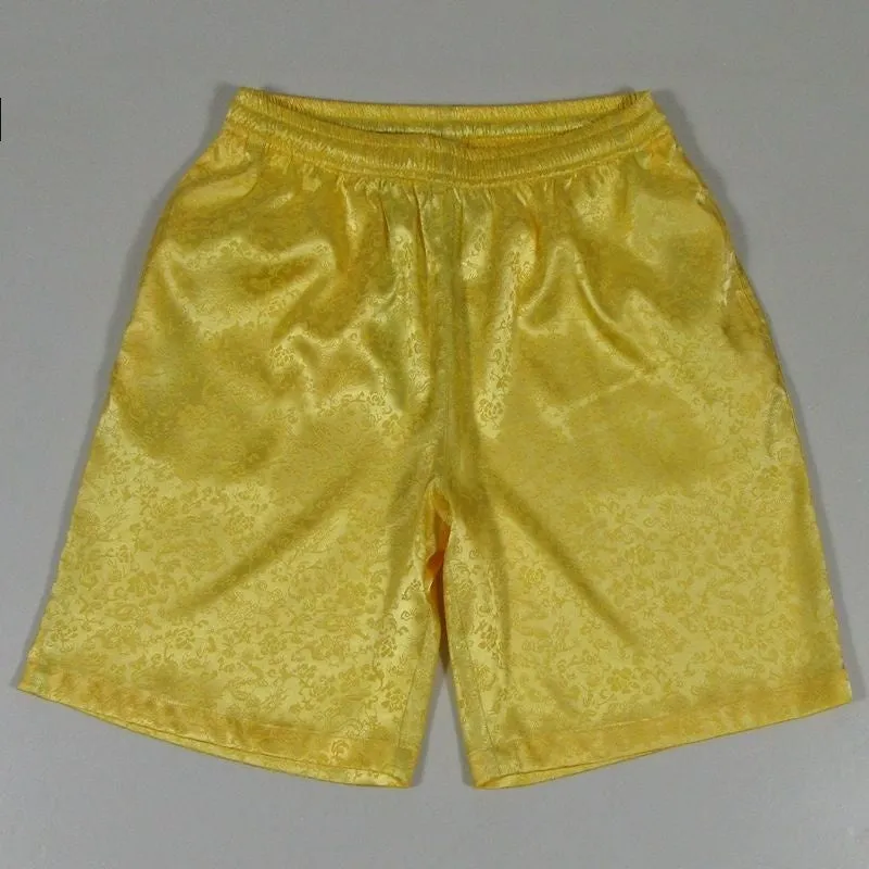 Traditional Chinese Tang suit shorts with elastic waistband in multiple colour options