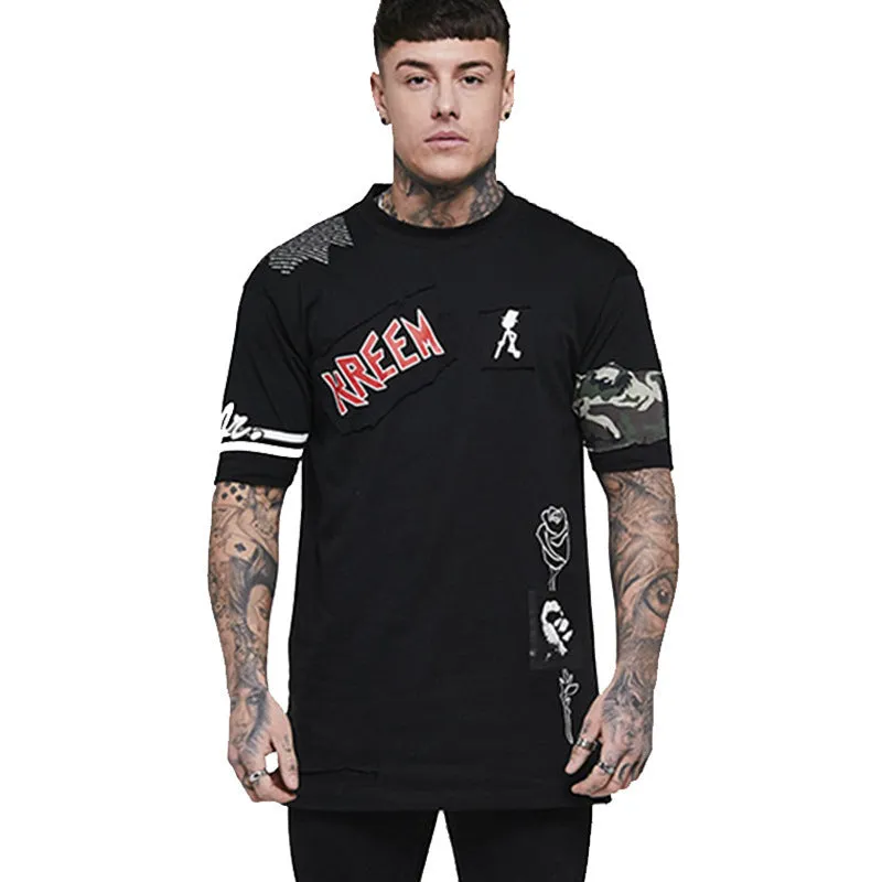 Men's loose fit cotton short sleeve t-shirt in black and white options