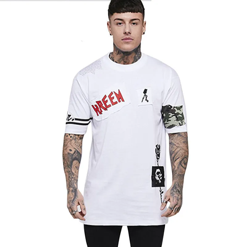 Men's loose fit cotton short sleeve t-shirt in black and white options