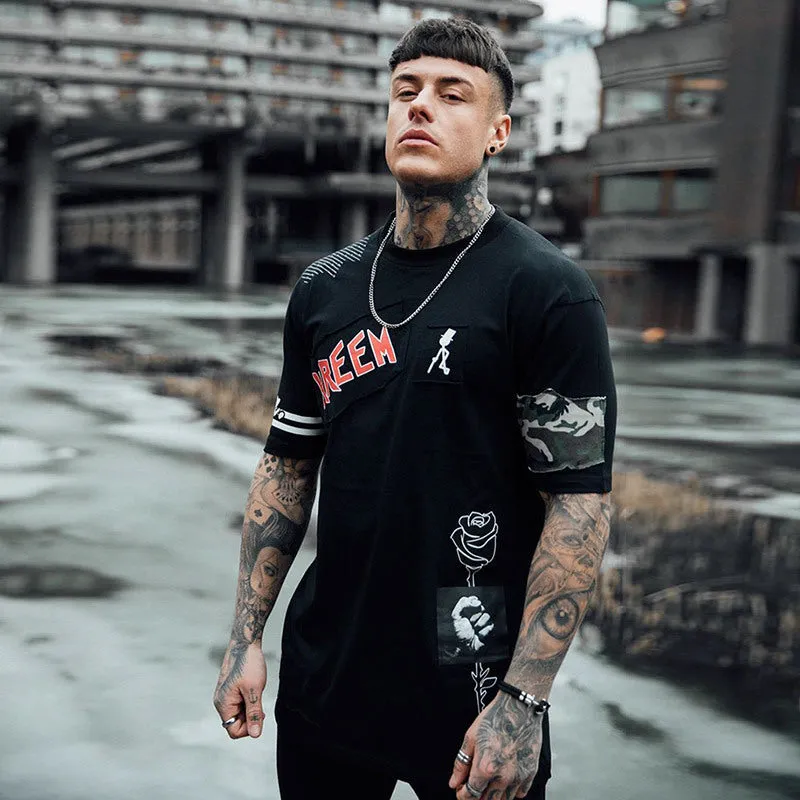 Men's loose fit cotton short sleeve t-shirt in black and white options
