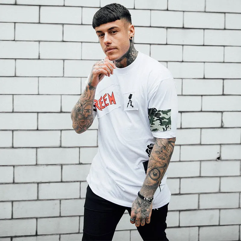 Men's loose fit cotton short sleeve t-shirt in black and white options