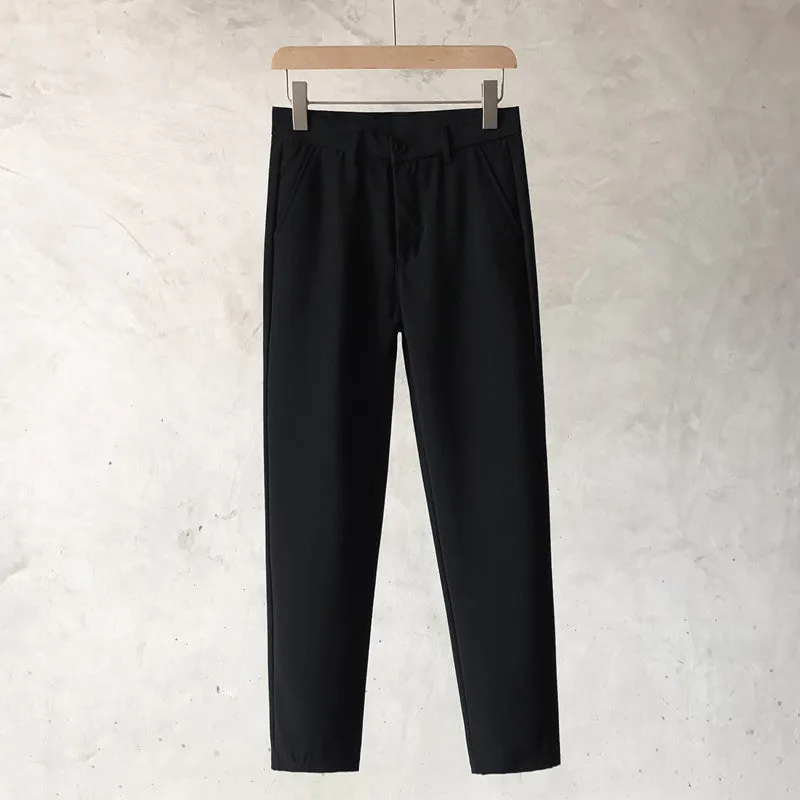 Boys slim straight tapered trousers in wool fabric available in multiple colours and sizes