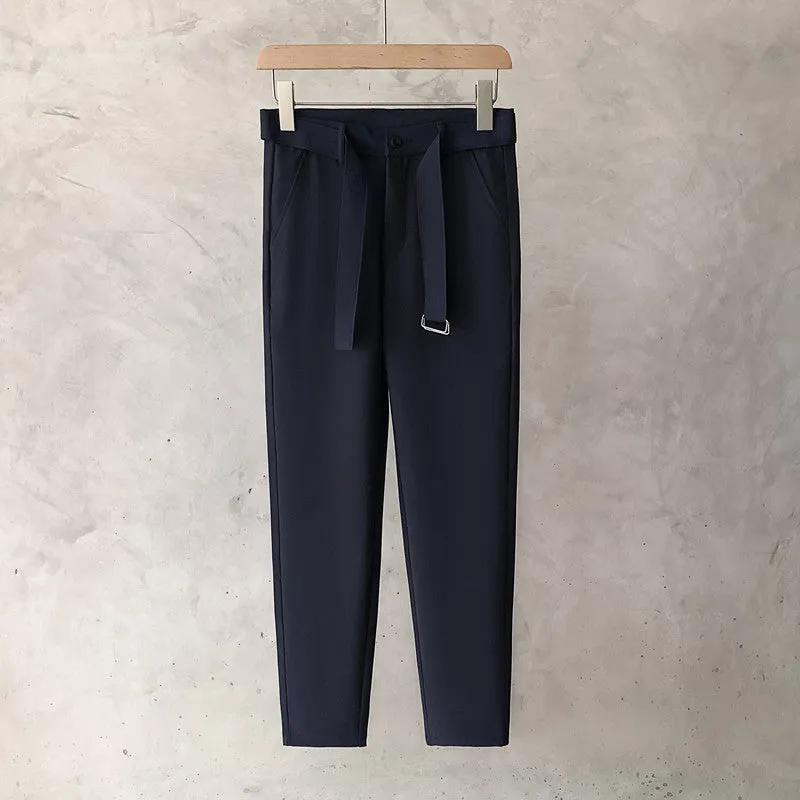 Boys slim straight tapered trousers in wool fabric available in multiple colours and sizes