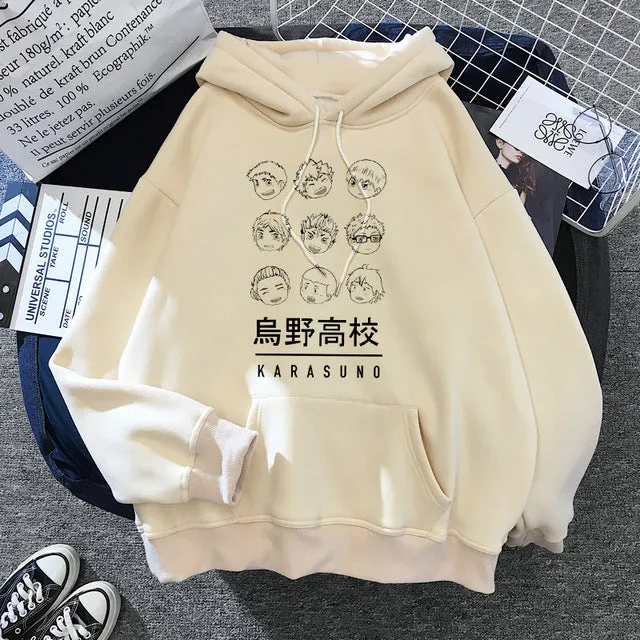 Hot Japanese Anime Haizhu hoodie pullover with character print front, available in multiple colours and sizes XXS to 3XL