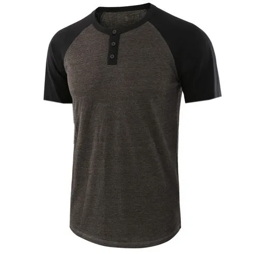 Men's cotton blend short sleeve solid colour polo shirt in black with lapel collar front view
