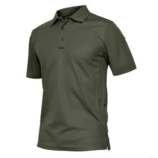 Men's cotton blend short sleeve solid colour polo shirt in black with lapel collar front view