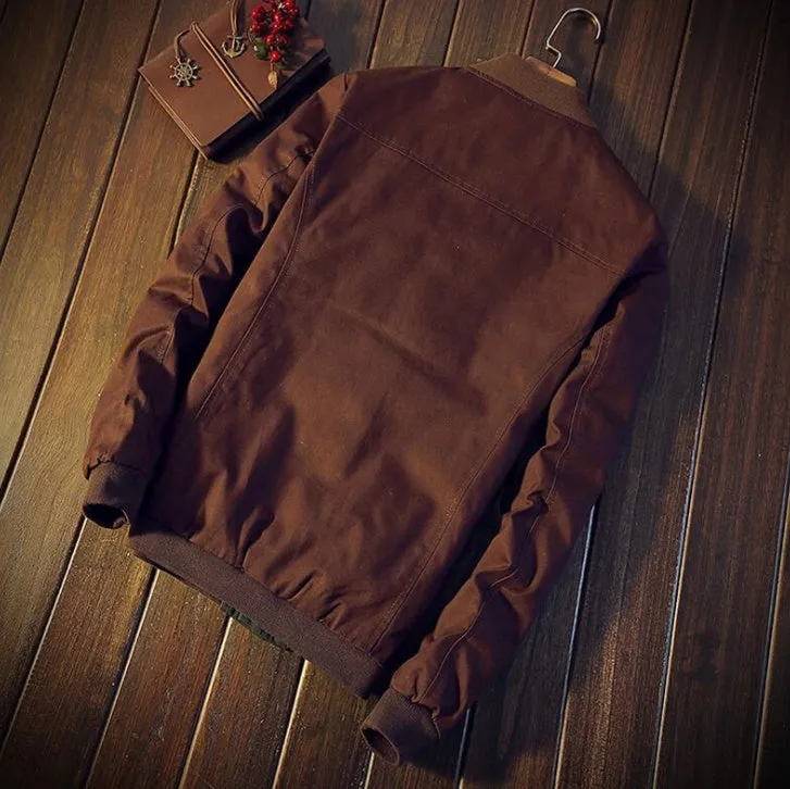 Men's Korean style casual jacket with single-breasted collar, colour-block design, cotton blend, not hooded, blue colour