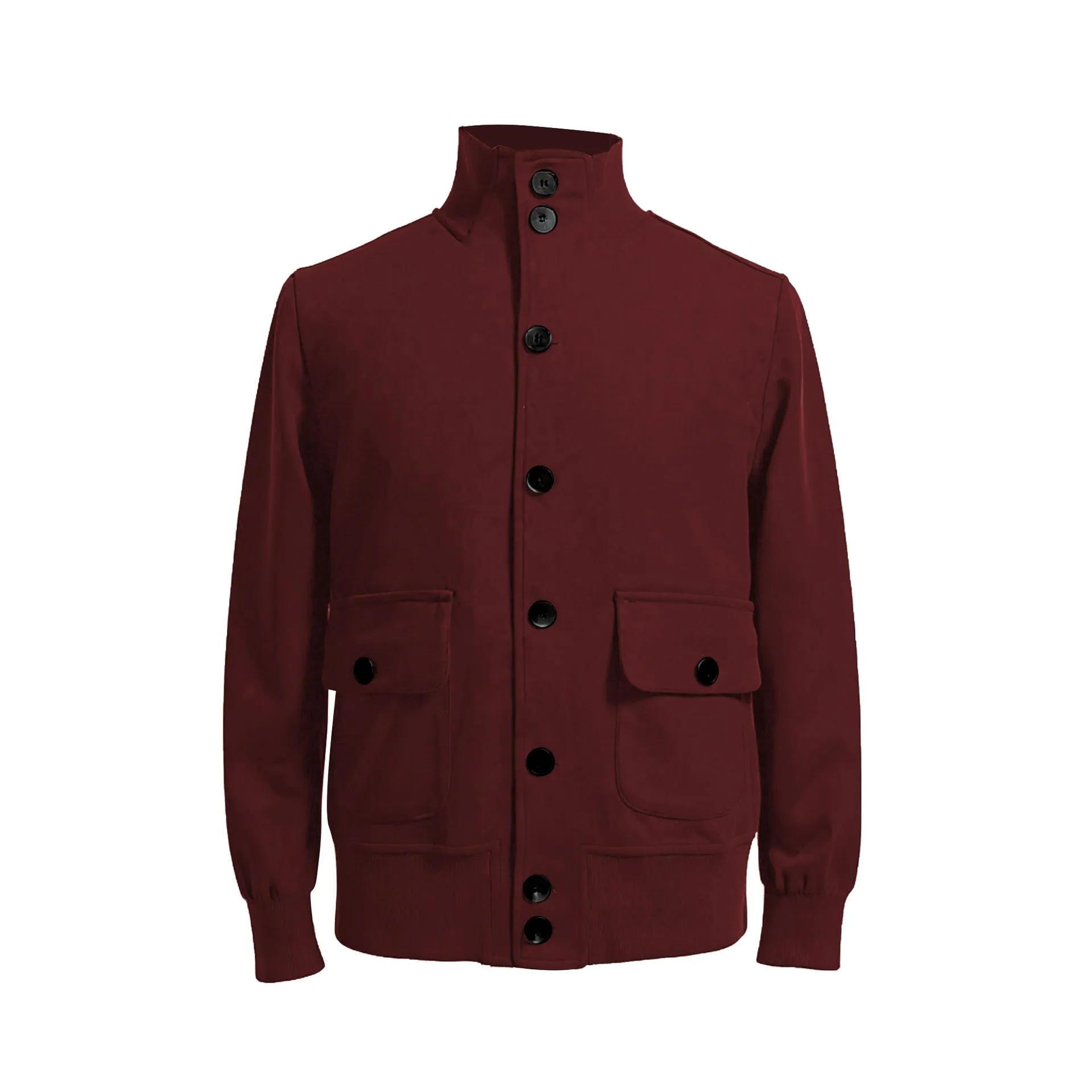 Men's retro spring autumn deerskin velvet jacket in solid colour, casual leisure coat, front view