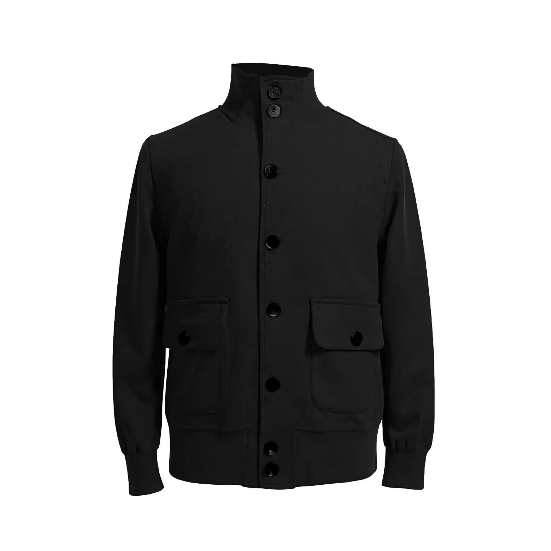 Men's retro spring autumn deerskin velvet jacket in solid colour, casual leisure coat, front view