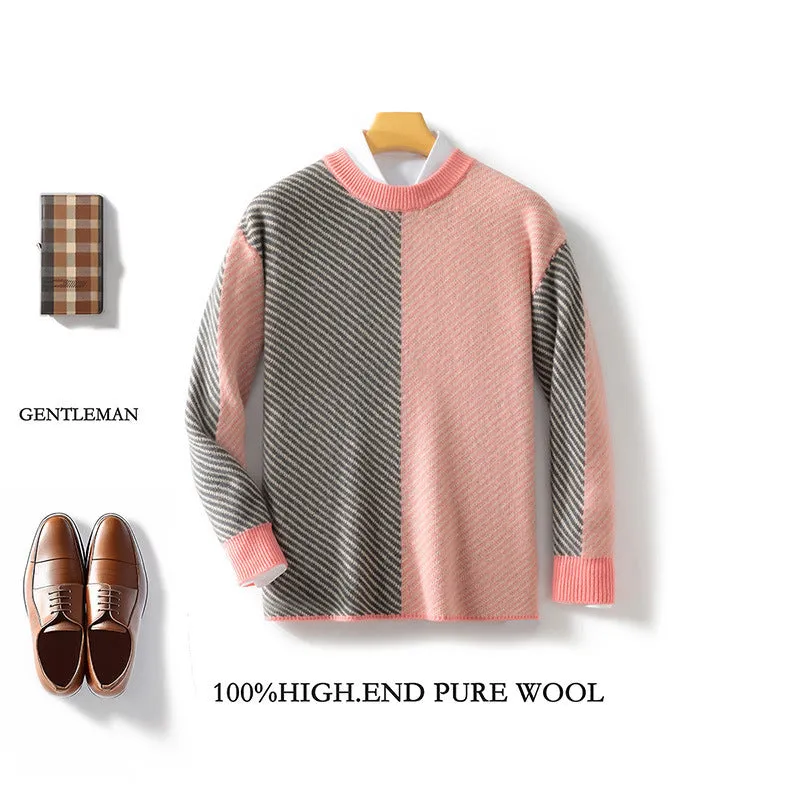 Men's wool sweater top in golden camel colour for casual wear, available in sizes S to 3XL