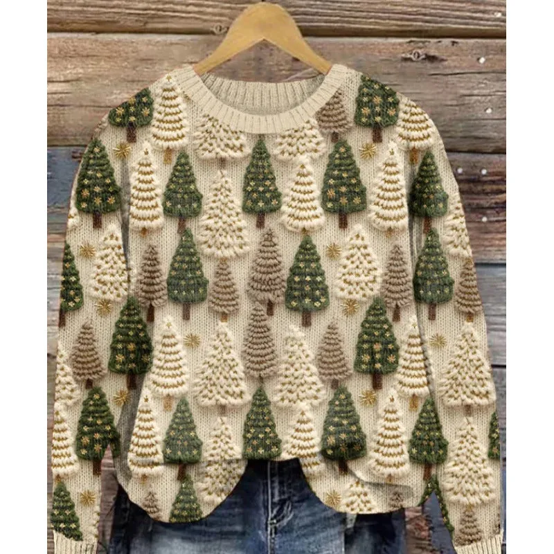 Women's little flower digital print round neck sweater in a colour from the YPM935 range.