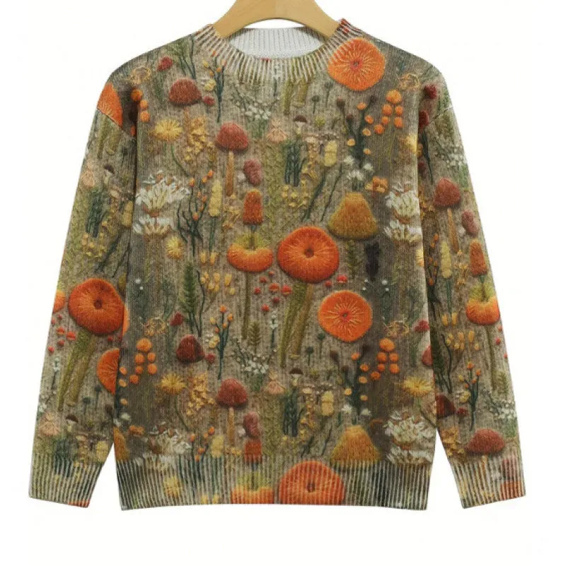 Women's little flower digital print round neck sweater in a colour from the YPM935 range.
