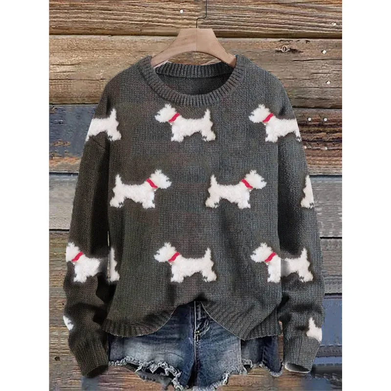 Women's little flower digital print round neck sweater in a colour from the YPM935 range.