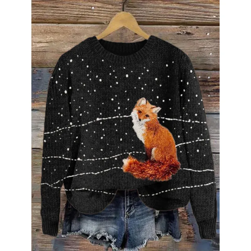 Women's little flower digital print round neck sweater in a colour from the YPM935 range.