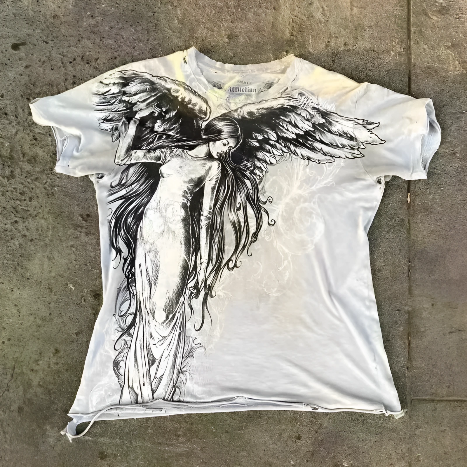 Men's summer printed cotton short sleeve t-shirt in black Korean style casual top