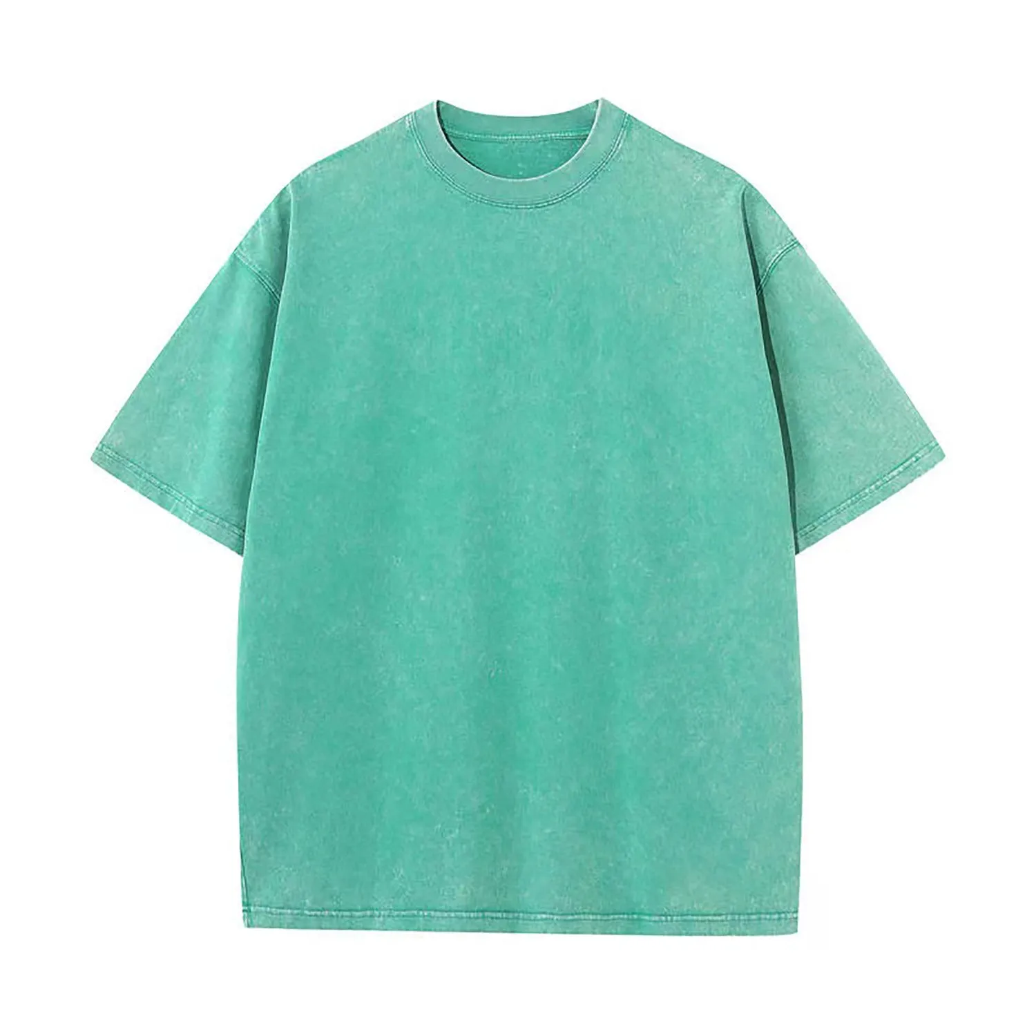 Men's cotton short-sleeved solid colour T-shirt, summer top, size S-XXL, in Washed Black
