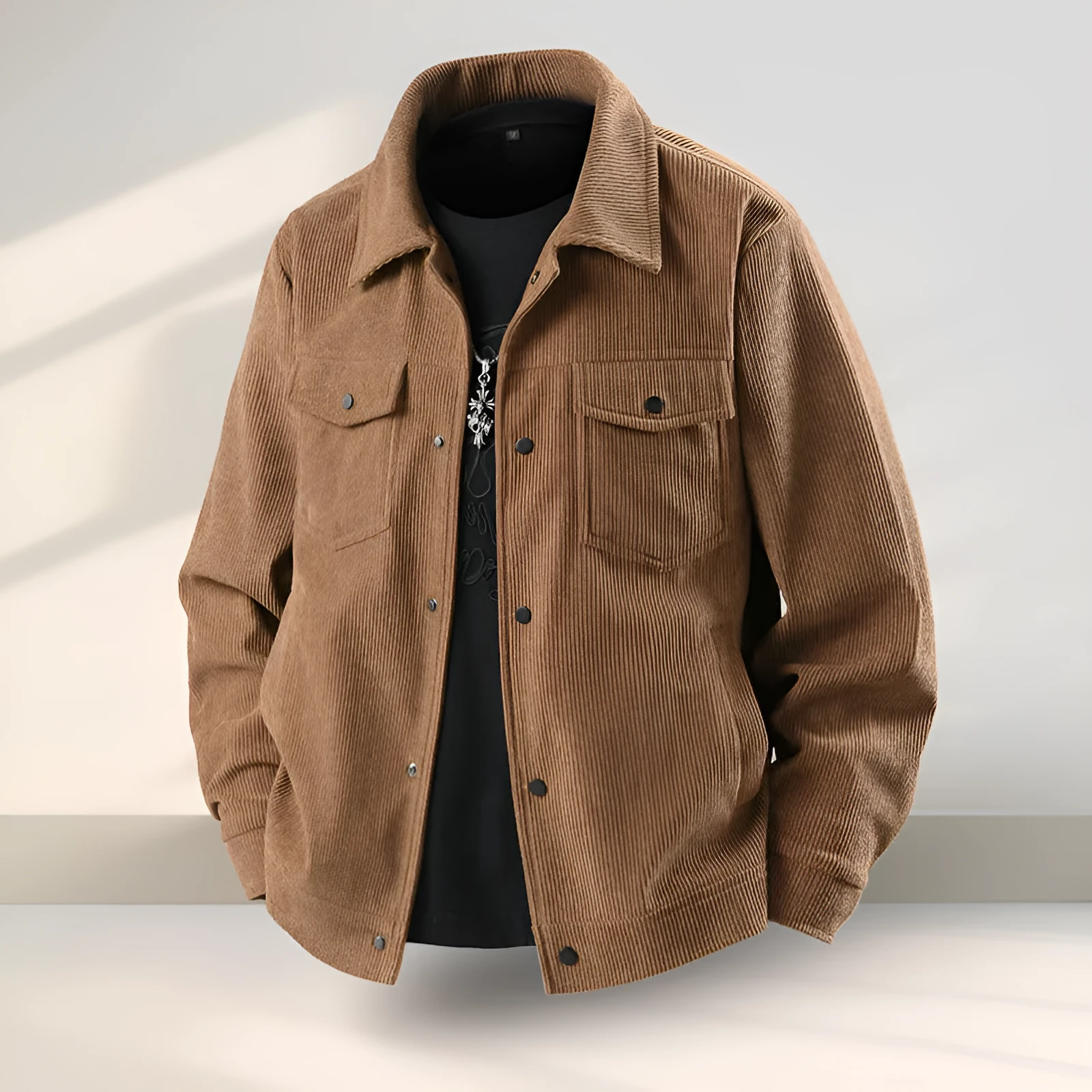 Men's slim fit casual coat with ruffle detailing in Lycra fabric available in multiple colours and sizes