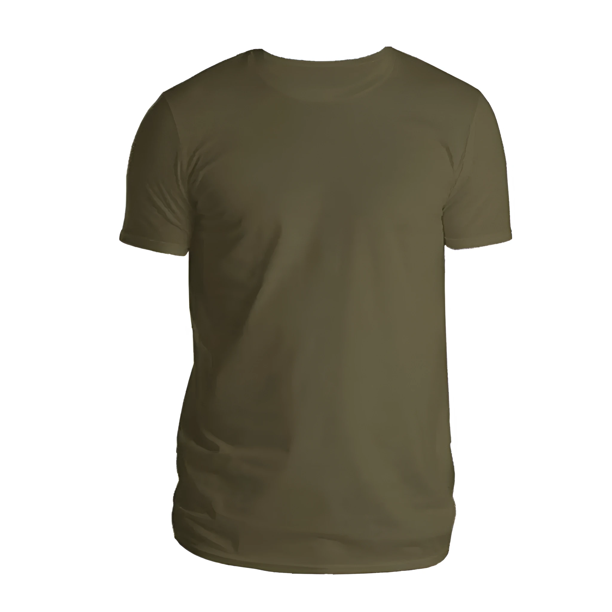 Custom Men's T-shirt in Army Green with short sleeves and crew neck, size XS to 3XL