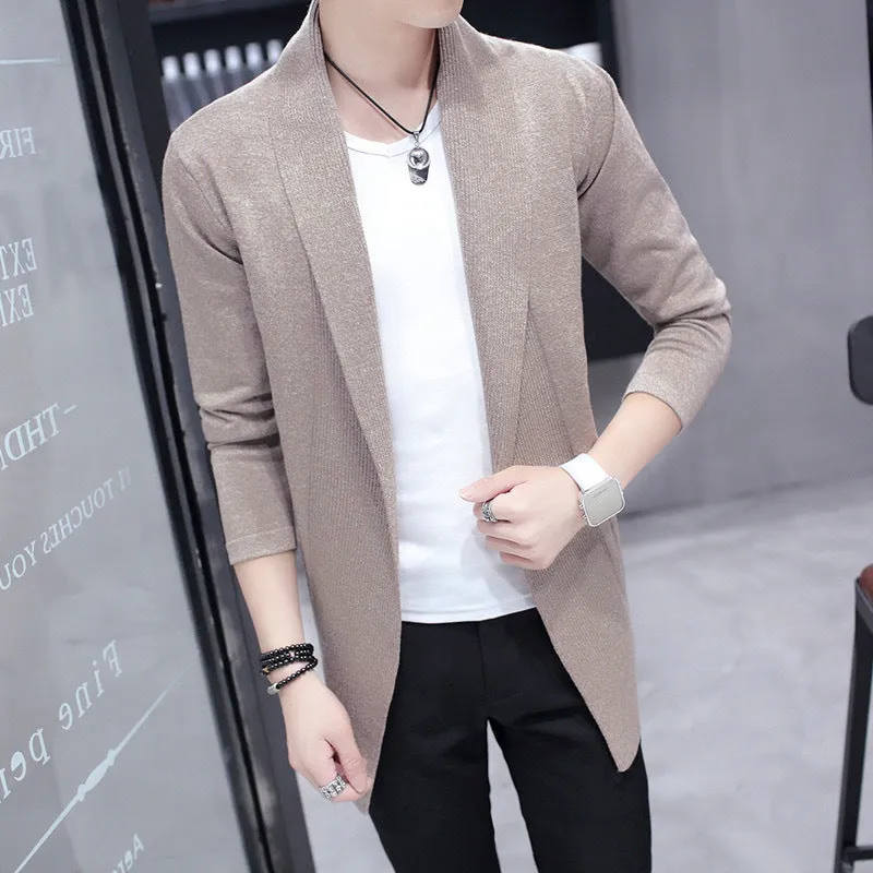 Korean style short black cardigan in slim fit polyester with folding craft detail